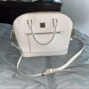 Dooney and Bourke Saffiano Satchel in Off White